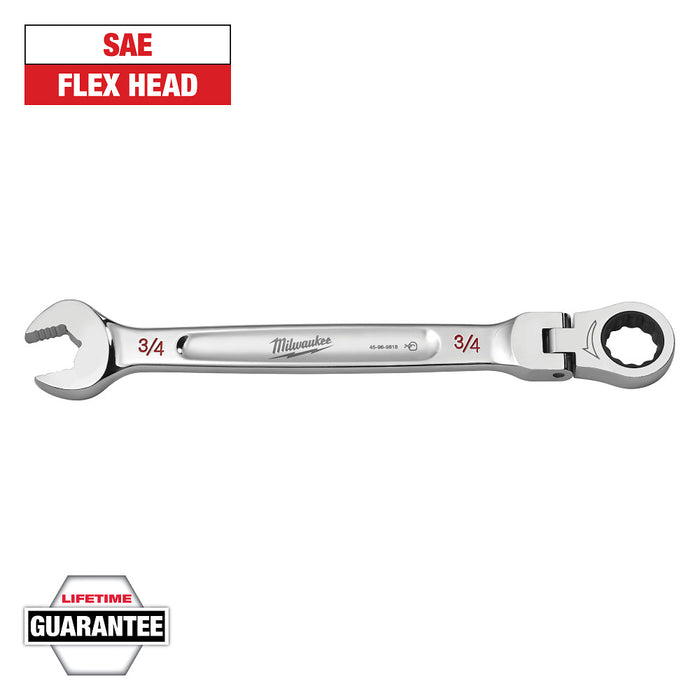 MILWAUKEE Flex Head Ratcheting Combination Wrench - SAE
