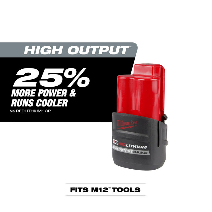 MILWAUKEE M12™ REDLITHIUM™ HIGH OUTPUT™ CP2.5 Battery