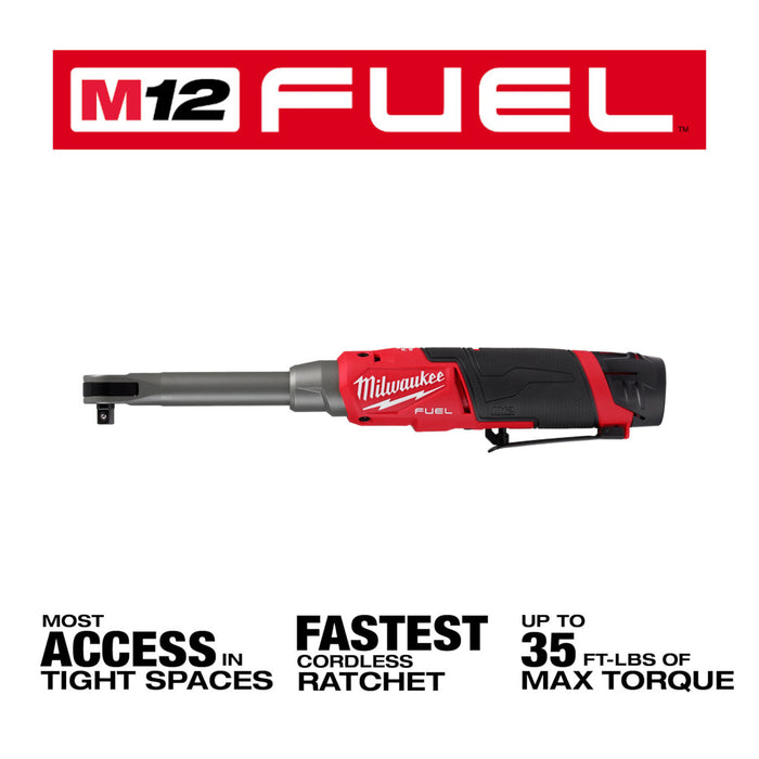 MILWAUKEE M12 FUEL™ Kit de trinquete de alta velocidad de alcance extendido de 3/8"