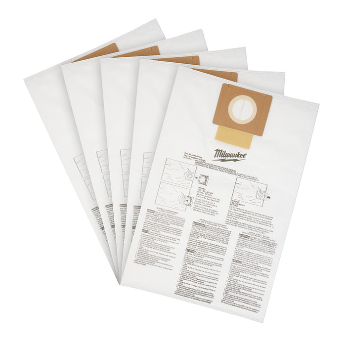 Bolsas para polvo de forro polar de 6 galones MILWAUKEE (PAQUETE DE 5)