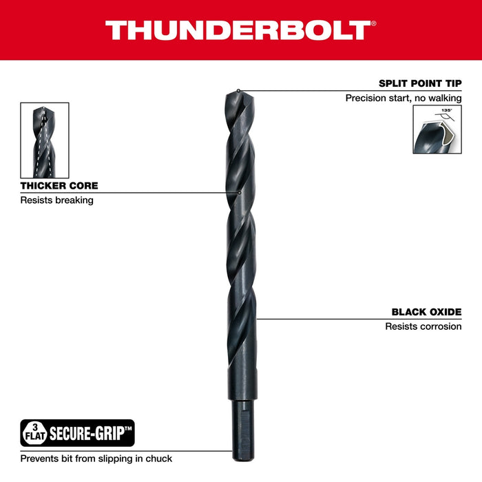 MILWAUKEE 14 PIEZAS. Juego de brocas de óxido negro THUNDERBOLT®