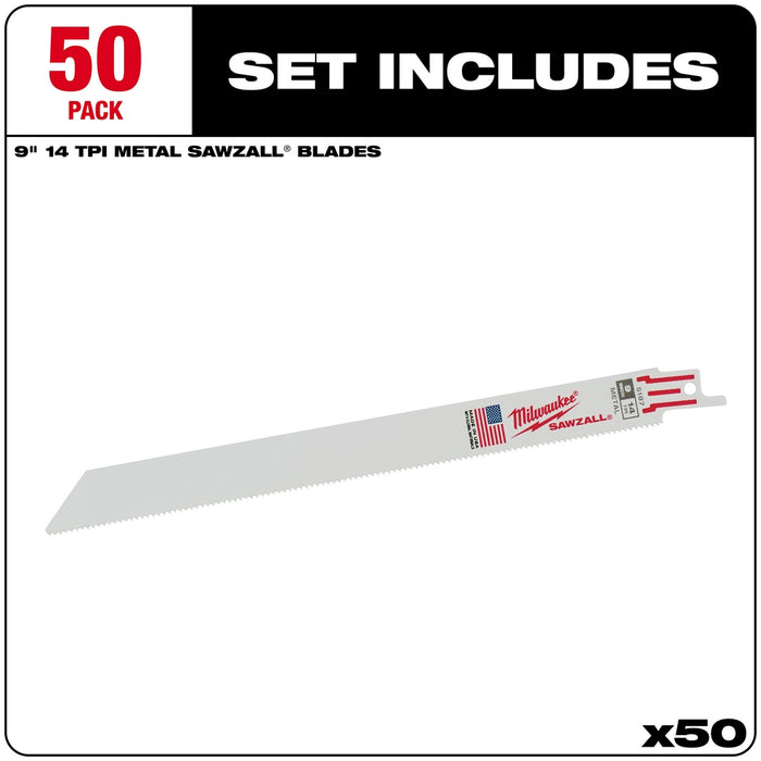 Milwaukee Tools 9" 14 TPI Sawzall® Blades (50) 48-01-6187