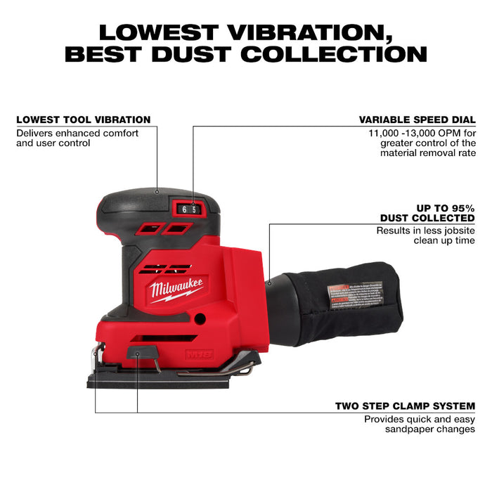 MILWAUKEE M18™ Orbital 1/4 Sheet Sander (Tool Only)