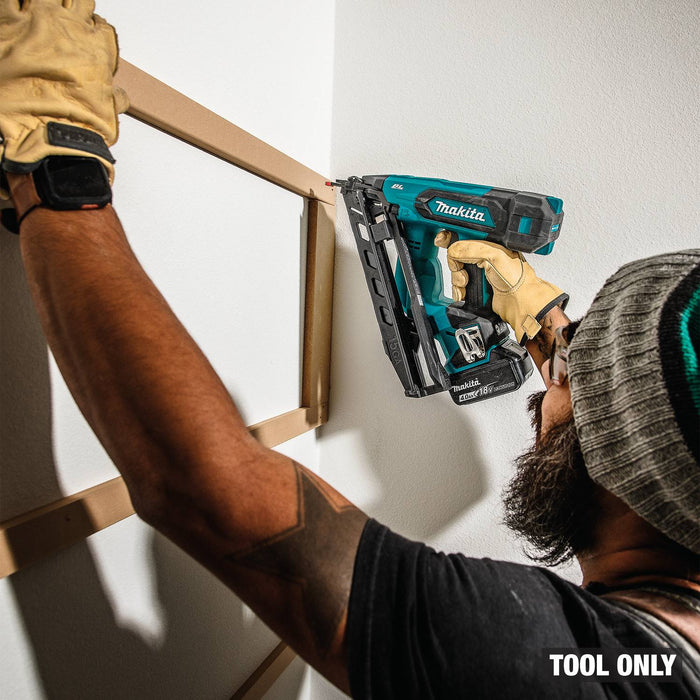 Makita XNB08Z 18V LXT® Lithium-Ion Brushless Cordless 2-1/2” Angled Finish Nailer, 15 Ga., Tool Only
