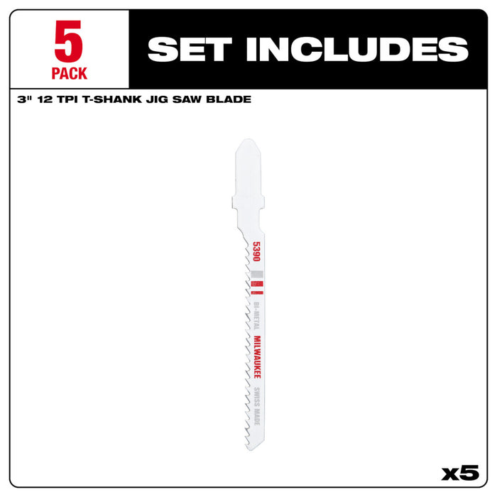 Milwaukee Tools 3 In. 12 TPI Bi-Metal Jigsaw Bld 48-42-5390