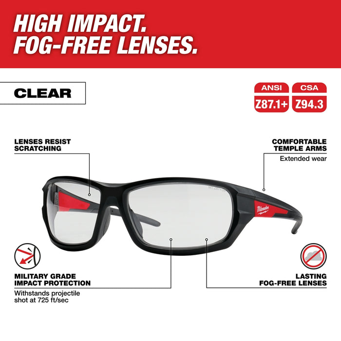 MILWAUKEE Performance Safety Glasses - Fog-Free Lenses