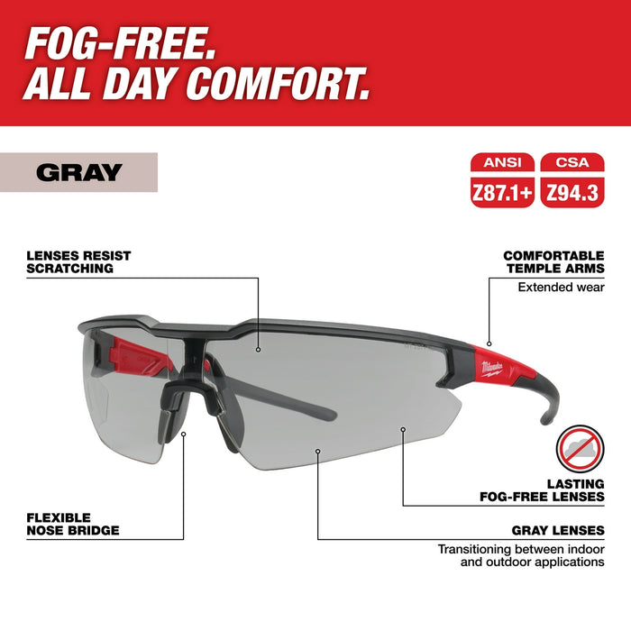 MILWAUKEE Safety Glasses - Fog-Free Lenses