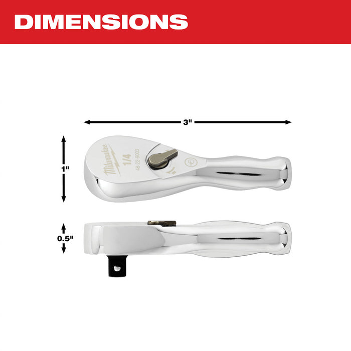 MILWAUKEE 1/4” Drive 3” Ratchet
