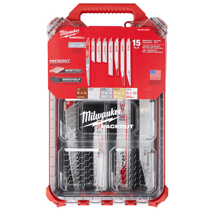 MILWAUKEE 15 PIEZAS. Kit de cuchillas SAWZALL® PACKOUT™