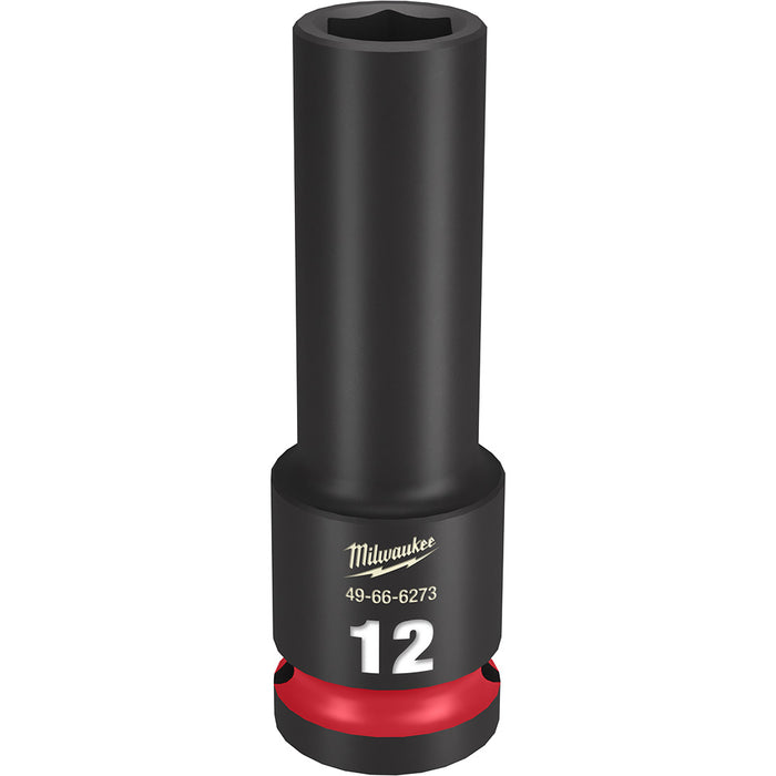MILWAUKEE SHOCKWAVE Impact Duty 1/2" Drive 12MM Profundidad 6 puntos Dado