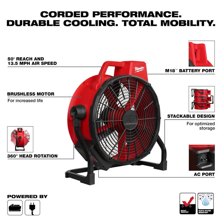 MILWAUKEE M18™ 18" Fan (Tool Only)