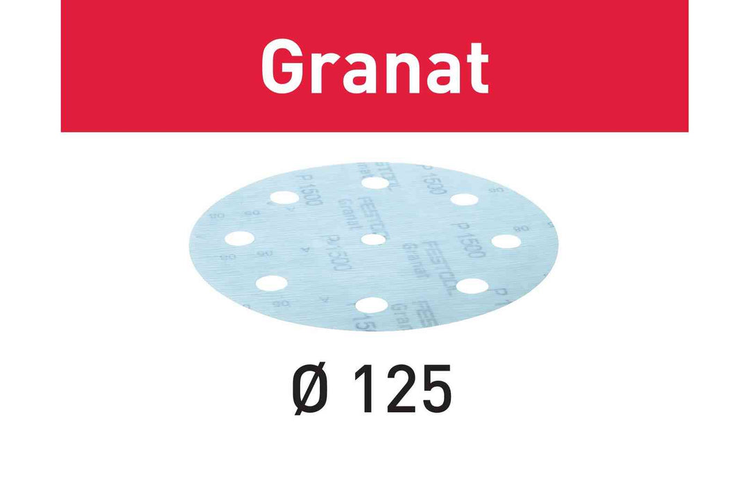 FESTOOL Abrasive Sheet Granat STF D125/8 (50 PACK)