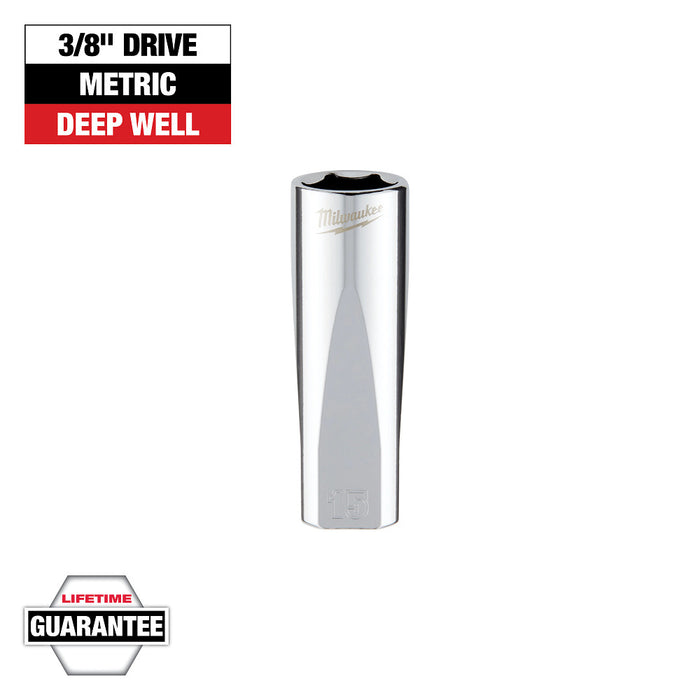 3/8" Drive 15mm Metric 6-Point Deep Socket