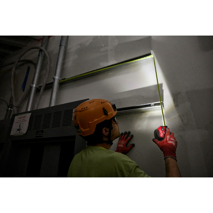 MILWAUKEE 25' Compact Wide Blade Magnetic Tape Measure w/ Rechargeable 100L Light