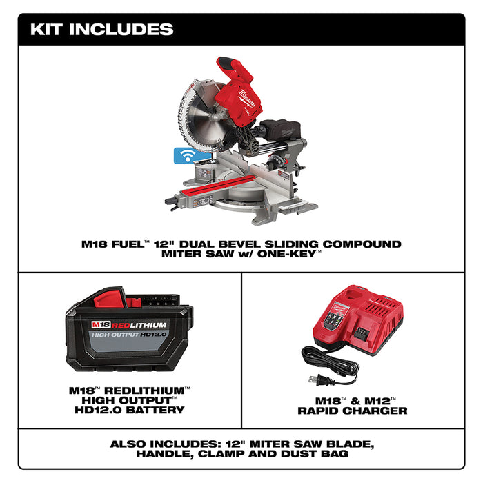 MILWAUKEE M18 FUEL™ 12" Dual Bevel Sliding Compound Miter Saw Kit