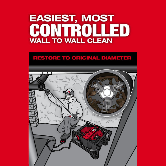 MILWAUKEE 2" Flex Shaft Drain Cleaner Standard Chain