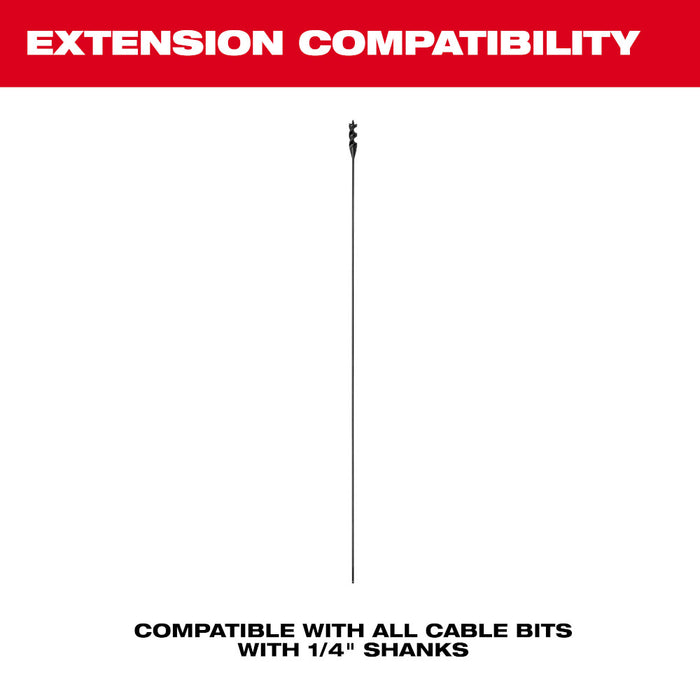 Extensión de broca para cable MILWAUKEE de 1/4" x 52,5"