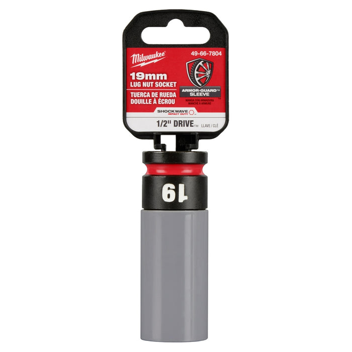 MILWAUKEE SHOCKWAVE IMPACT DUTY 1/2 Drive 19MM Metric Lug Nut Wheel Socket