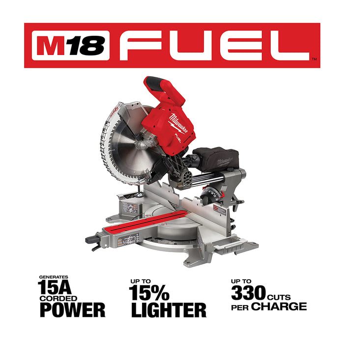 Sierra ingletadora compuesta deslizante de doble bisel MILWAUKEE M18 FUEL™ de 12" (solo herramienta)