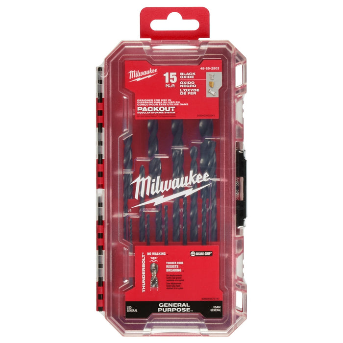 MILWAUKEE 15 PC. THUNDERBOLT® Black Oxide Drill Bit Set