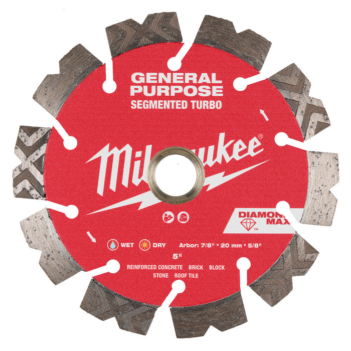MILWAUKEE DIAMOND MAX™ Segmented Turbo General Purpose Blades