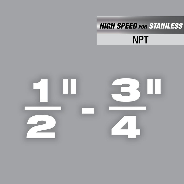 MILWAUKEE 1/2"-3/4" HIGH SPEED FOR STAINLESS NPT Universal Pipe Threading Dies