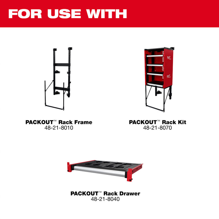 Milwaukee 48-21-8000 PACKOUT Rack Drawer Storage System w/ 50 lbs Capacity 48-21-8000