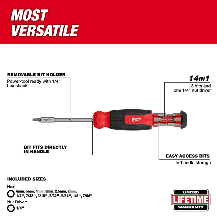 MILWAUKEE 14-IN-1 Hex Multi-Bit Screwdriver