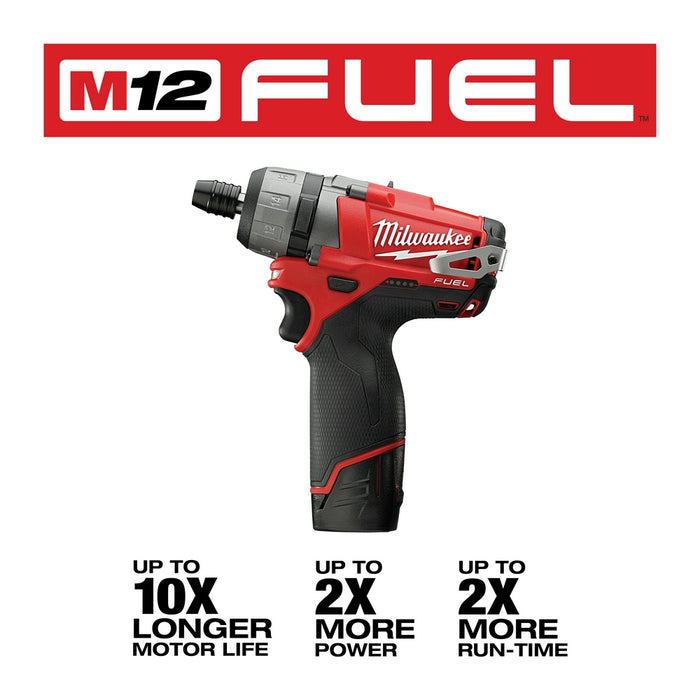 MILWAUKEE M12 FUEL™ 1/4" Hex 2-Speed Screwdriver Kit