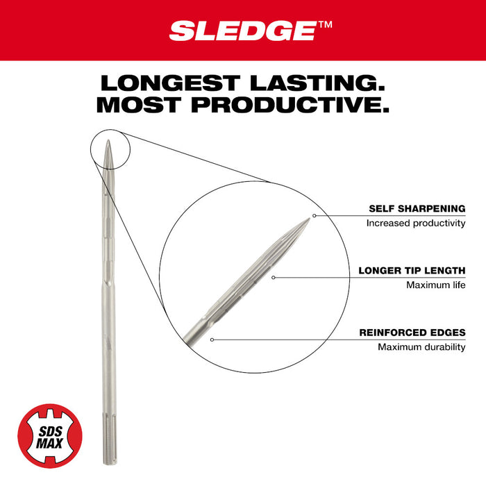 Milwaukee Tools SDS MAX SLGE 16" Bull Point 48-62-4250