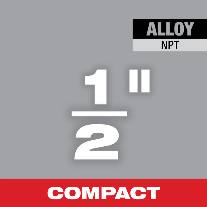 MILWAUKEE Cabezal de matriz de aluminio forjado para roscado de tubos portátil NPT de ALEACIÓN compacta de 1/2"