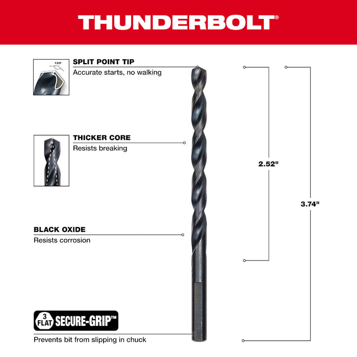 Milwaukee Tools 7/32" Thunderbolt Black Oxide 48-89-2720