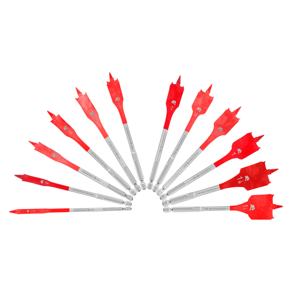 Diablo 12-Piece Spade Bit Set – DSP2950-S12, Wood Boring Bits For Drills