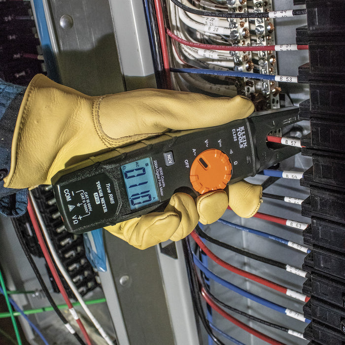 KLEIN TOOLS  Electrical Tester, Open Jaw Fork Meter, AC Auto-Ranging, 200 Amp