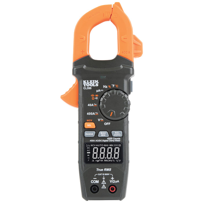 KLEIN TOOLS AC/DC Digital Clamp Meter, Auto-Ranging 400 Amp