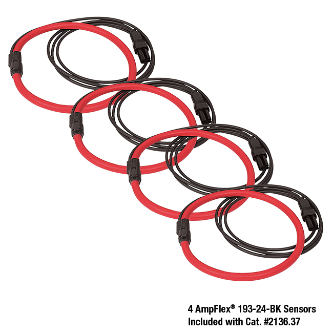 AEMC 2136.36 PowerPad® IV Model 8345 w/4 MA194-24-BK MiniFlex® Sensors