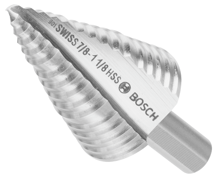BOSCH 1/4" - 7/8" High-Speed Steel Turbo Step Drill Bit