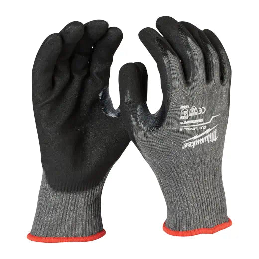 Guantes bañados en nitrilo de nivel 5 de corte MILWAUKEE