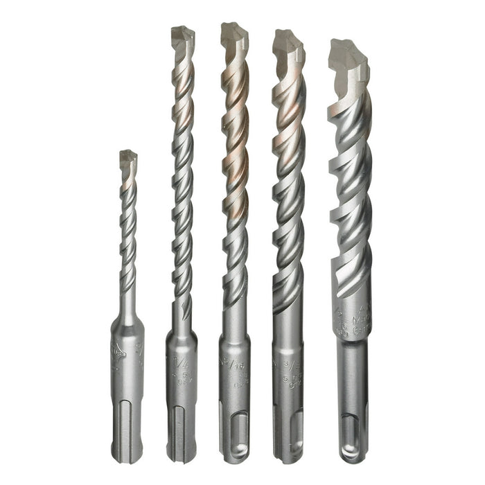 MILWAUKEE 5 PIEZAS. Juego de brocas y martillo perforador SDS PLUS de 2 cortadores M/2™