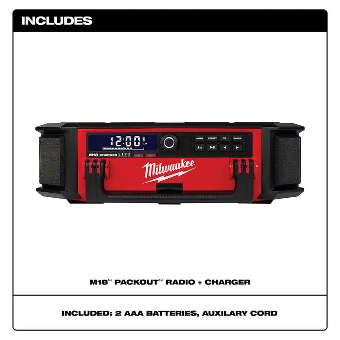 MILWAUKEE M18 PACKOUT Radio + Charger (Tool Only)