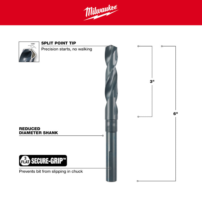 Milwaukee Tools 19/32" S&D Black Oxide Bit 48-89-2741