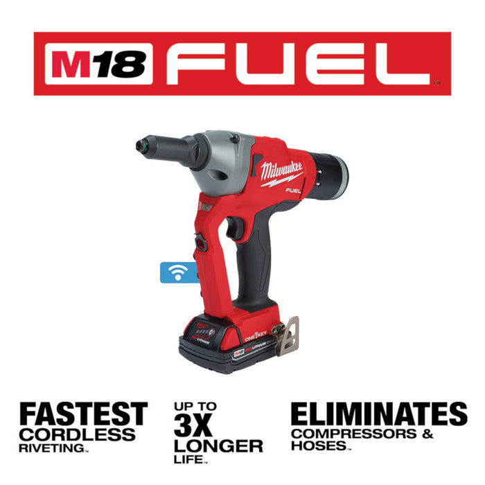 MILWAUKEE M18 FUEL™ 1/4" Blind Rivet Tool w/ ONE-KEY™ Kit