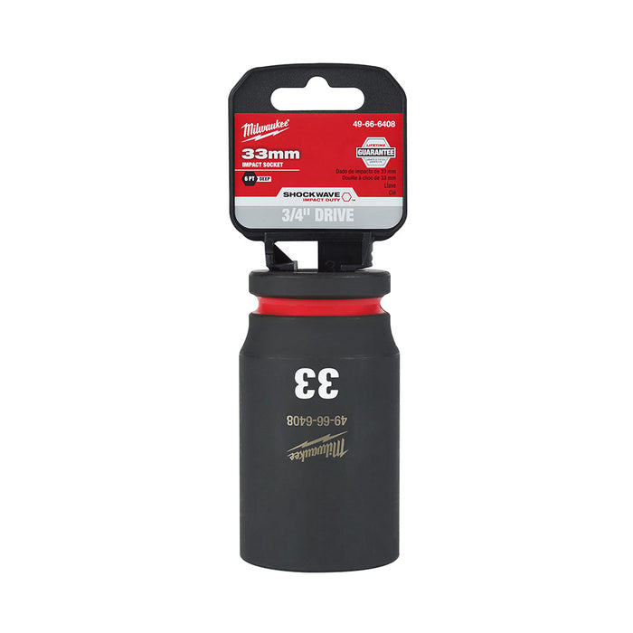 MILWAUKEE SHOCKWAVE Impact Duty 3/4" Drive 33MM Deep 6 Point Socket