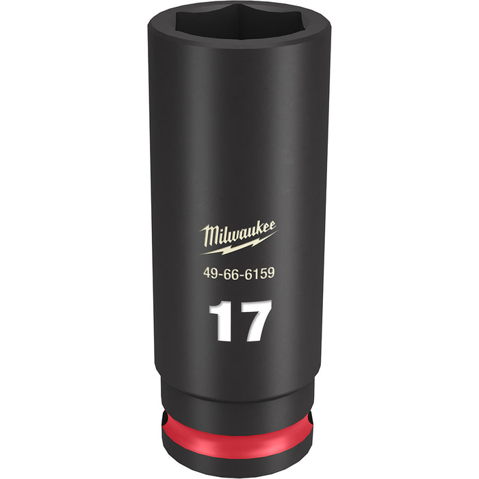 MILWAUKEE SHOCKWAVE Impact Duty Dado de 6 puntos con accionamiento de 3/8" y 17 mm de profundidad
