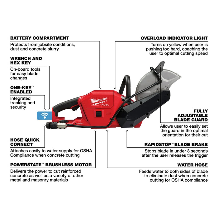 MILWAUKEE M18 FUEL 9" Cut-Off Saw w/ ONE-KEY Kit