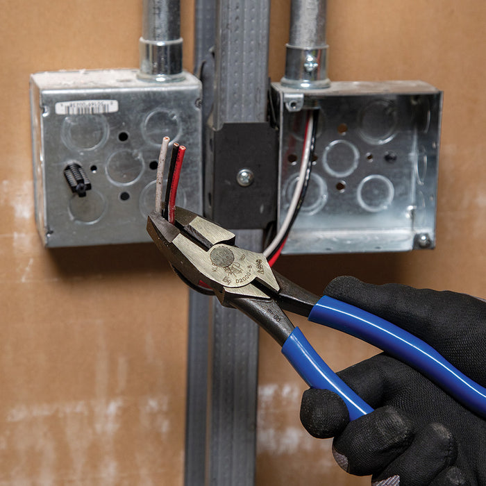 KLEIN TOOLS 8" Heavy-Duty New England Nose High Leverage Side Cutting Pliers