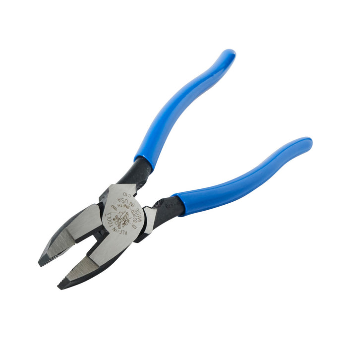 KLEIN TOOLS 9" Heavy-Duty New England Nose High Leverage Side Cutting Bolt Thread-Holding Pliers