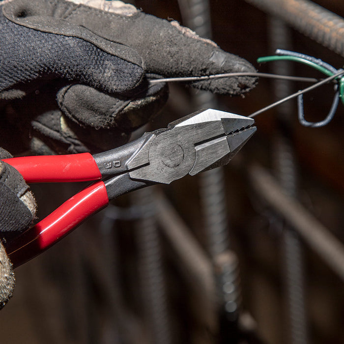 KLEIN TOOLS 9" Spring Loaded Square Nose Ironworker's Pliers w/ Aggressive Knurl