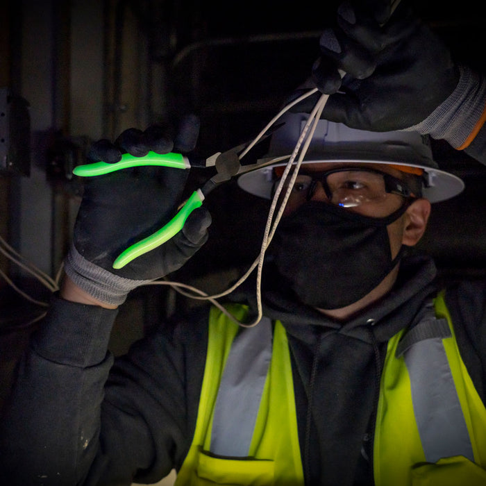 KLEIN TOOLS 8" High-Visibility Needle Nose Side-Cutter Pliers