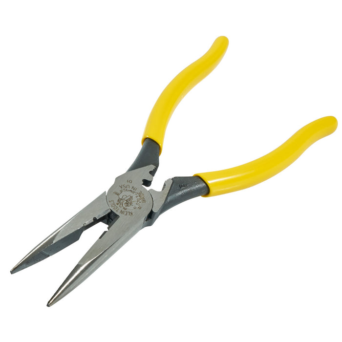 KLEIN TOOLS 8" Long Nose Side Cutting, Stripping, & Crimping Pliers